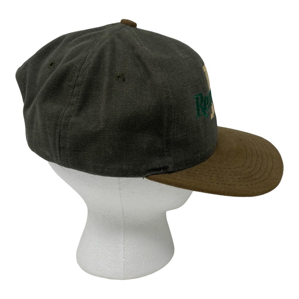 Remington Firearms Canvas Snapback Hat Mens Green Brown Embroidered Logo Cap - Picture 4 of 10